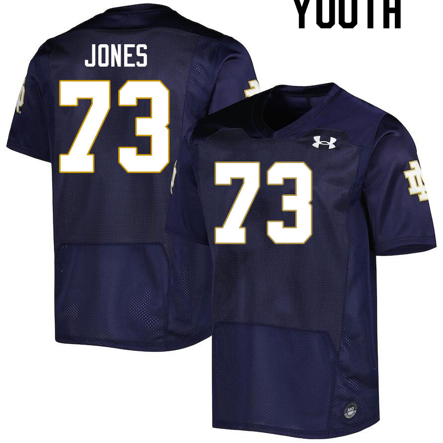 Youth #73 Peter Jones Notre Dame Fighting Irish College Football Jerseys Stitched-Navy